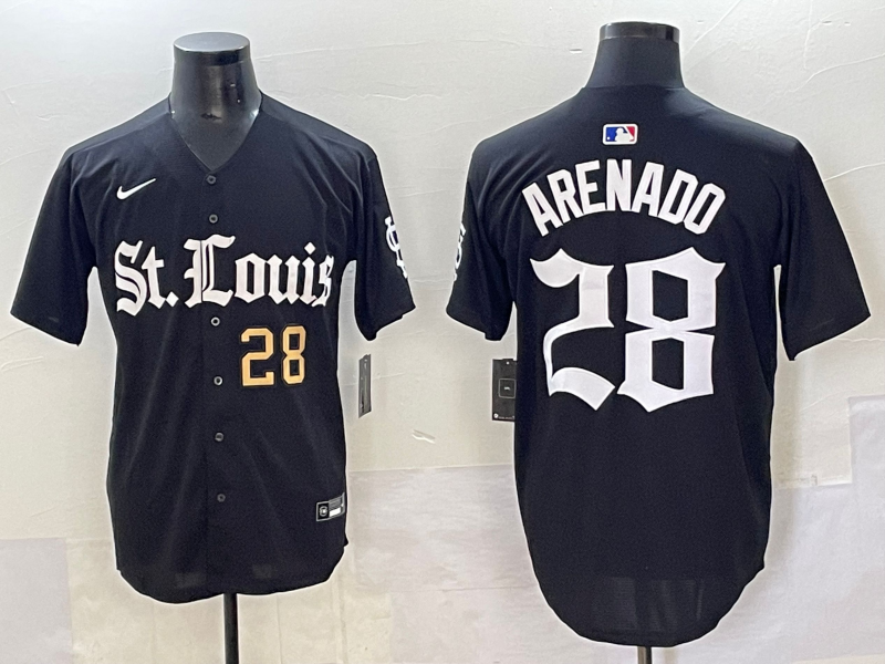 Men 2025 San Francisco Giants 28 Arenado Black Five generations Joint Name Nike MLB Jersey